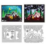 Forest Camping Theme Carbon Steel Cutting Dies Stencils, for DIY Scrapbooking, Photo Album, Decorative Embossing Paper Card, Tree, 107~114x119~126x0.8mm, 2pcs/set