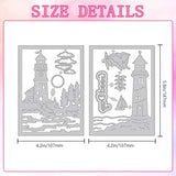 Lighthouse Carbon Steel Cutting Dies Stencils, for DIY Scrapbooking, Photo Album, Decorative Embossing Paper Card, Lighthouse, 147x107x0.8mm, 2pcs/set