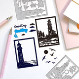 Lighthouse Carbon Steel Cutting Dies Stencils, for DIY Scrapbooking, Photo Album, Decorative Embossing Paper Card, Lighthouse, 147x107x0.8mm, 2pcs/set