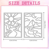 Beach & Desert Carbon Steel Cutting Dies Stencils, for DIY Scrapbooking, Photo Album, Decorative Embossing Paper Card, Mixed Shapes, 147x107x0.8mm, 2pcs/set