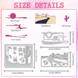 Sun Set & Moonlight Road Carbon Steel Cutting Dies Stencils, for DIY Scrapbooking, Photo Album, Decorative Embossing Paper Cardd, Mixed Shapes, 55~105x115~125x0.8mm, 3pcs/set