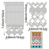 Rhombus Carbon Steel Cutting Dies Stencils, for DIY Scrapbooking, Photo Album, Decorative Embossing Paper Card, 140~186x103~104x0.8mm, 2pcs/set