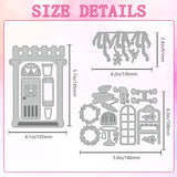 Flower Shop Carbon Steel Cutting Dies Stencils, for DIY Scrapbooking, Photo Album, Decorative Embossing Paper Card, 105~146x61~145x0.8mm, 3pcs/set