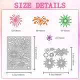 Firework Carbon Steel Cutting Dies Stencils, for DIY Scrapbooking, Photo Album, Decorative Embossing Paper Card, 105~111x96~145x0.8mm, 2pcs/set