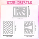 Diagonal Lines Theme Carbon Steel Cutting Dies Stencils, for DIY Scrapbooking, Photo Album, Decorative Embossing Paper Card, Rectangle, 141~154x101~110x0.8mm, 3pcs/set