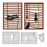 Window Blinds Carbon Steel Cutting Dies Stencils, for DIY Scrapbooking, Photo Album, Decorative Embossing Paper Card, Window Blinds, 84~110x55~150x0.8mm, 3pcs/set