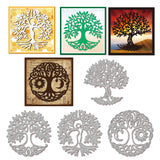 Tree of Life Carbon Steel Cutting Dies Stencils, for DIY Scrapbooking, Photo Album, Decorative Embossing Paper Card, 108~109x108~110x0.8mm, 4pcs/set