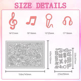 Musical Note Carbon Steel Cutting Dies Stencils, for DIY Scrapbooking, Photo Album, Decorative Embossing Paper Card, Musical Note, 75~103x63~143x0.8mm, 2pcs/set