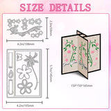 3D Flower Frame Carbon Steel Cutting Dies Stencils, for DIY Scrapbooking, Photo Album, Decorative Embossing Paper Card, Mixed Shapes, 59~105x108~145x0.8mm, 2pcs/set