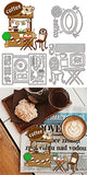 Coffee Theme Carbon Steel Cutting Dies Stencils, for DIY Scrapbooking, Photo Album, Decorative Embossing Paper Card, Tableware, 89~127x87~104x0.8mm, 3pcs/set