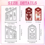 Flower Folding Card Theme Carbon Steel Cutting Dies Stencils, for DIY Scrapbooking, Photo Album, Decorative Embossing Paper Card, Mixed Shapes, 130~145x81~109x0.8mm, 3pcs/set