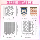 Boho Tapestry Carbon Steel Cutting Dies Stencils, for DIY Scrapbooking, Photo Album, Decorative Embossing Paper Card, Mixed Shapes, 97~124x96~106x0.8mm, 3pcs/set