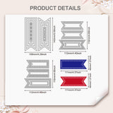 Flag Carbon Steel Cutting Dies Stencils, for DIY Scrapbooking, Photo Album, Decorative Embossing Paper Card, 119~142x109~112x0.8mm, 3pcs/set