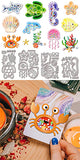 Carbon Steel Cutting Dies Stencils, for DIY Scrapbooking, Mirror Effect, Marine Benthos, Mixed Shapes, 73~106x109~143x0.8mm, 4pcs/set