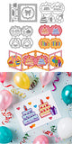 Birthday Theme Carbon Steel Cutting Dies Stencils, for DIY Scrapbooking, Photo Album, Decorative Embossing Paper Card, Mixed Shapes, 129~157x160~185x0.8mm, 3pcs/set