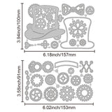 Gear Carbon Steel Cutting Dies Stencils, for DIY Scrapbooking, Photo Album, Decorative Embossing Paper Card, 91~100x153~156x0.8mm, 2pcs/set