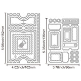 Ticket Theme Carbon Steel Cutting Dies Stencils, for DIY Scrapbooking, Photo Album, Decorative Embossing Paper Card, Mixed Shapes, 96~102x136~152x0.8mm, 2pcs/set