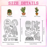 Cactus Carbon Steel Cutting Dies Stencils, for DIY Scrapbooking, Photo Album, Decorative Embossing Paper Card, 107~109x146~159x0.8mm, 2pcs/set