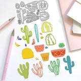 Cactus Carbon Steel Cutting Dies Stencils, for DIY Scrapbooking, Photo Album, Decorative Embossing Paper Card, 107~109x146~159x0.8mm, 2pcs/set