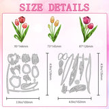 Flower Carbon Steel Cutting Dies Stencils, for DIY Scrapbooking, Photo Album, Decorative Embossing Paper Card, 100~102x126x0.8mm, 2pcs/set