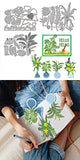 Garden Plant Carbon Steel Cutting Dies Stencils, for DIY Scrapbooking, Photo Album, Decorative Embossing Paper Card, Stainless Steel Color, 153~167x106~126x0.8mm, 3pcs/set