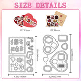 Chocolate Theme Carbon Steel Cutting Dies Stencils, for DIY Scrapbooking, Photo Album, Decorative Embossing Paper Card, Mixed Shapes, 148~157x106~107x0.8mm, 2pcs/set