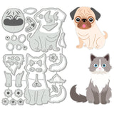 Pet Dog & Cat Carbon Steel Cutting Dies Stencils, for DIY Scrapbooking, Photo Album, Decorative Embossing Paper Card, Mixed Shapes, 112x168x0.8mm