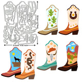 Boho Cowboy Boot Carbon Steel Cutting Dies Stencils, for DIY Scrapbooking, Photo Album, Decorative Embossing Paper Card, Shoes, 125x162x0.8mm