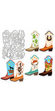 Boho Cowboy Boot Carbon Steel Cutting Dies Stencils, for DIY Scrapbooking, Photo Album, Decorative Embossing Paper Card, Shoes, 125x162x0.8mm