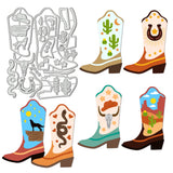 Boho Cowboy Boot Carbon Steel Cutting Dies Stencils, for DIY Scrapbooking, Photo Album, Decorative Embossing Paper Card, Shoes, 125x162x0.8mm