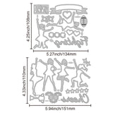 Cheering Squad Carbon Steel Cutting Dies Stencils, for DIY Scrapbooking, Photo Album, Decorative Embossing Paper Card, Human, 108~110x134~151x0.8mm, 2pcs/set