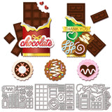 3Pcs 3 Styles Chocolate Theme Carbon Steel Cutting Dies Stencils, for DIY Scrapbooking, Photo Album, Decorative Embossing Paper Card, Food, 86~99x123~156x0.8mm, 1pc/style