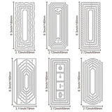 Rectangle Carbon Steel Cutting Dies Stencils, for DIY Scrapbooking, Photo Album, Decorative Embossing Paper Card, Rectangle, 160x69~79x0.8mm, 6pcs/set