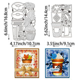 Dessert & Drink Carbon Steel Cutting Dies Stencils, for DIY Scrapbooking, Photo Album, Decorative Embossing Paper Card, Food, 144~168x91~107x0.8mm, 2pcs/set