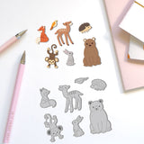 Forest Animals Carbon Steel Cutting Dies Stencils, for DIY Scrapbooking, Photo Album, Decorative Embossing Paper Card, Mixed Shapes, 110x119~147x0.8mm, 2pcs/set