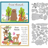 Forest Animals Carbon Steel Cutting Dies Stencils, for DIY Scrapbooking, Photo Album, Decorative Embossing Paper Card, Mixed Shapes, 110x119~147x0.8mm, 2pcs/set