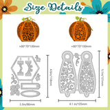 2Pcs 2 Styles Pumpkin Lantern Carbon Steel Cutting Dies Stencils, for DIY Scrapbooking, Photo Album, Decorative Embossing Paper Card, 118~131x86~105x0.8mm, 1pc/style