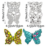 2Pcs 2 Styles Butterfly Carbon Steel Cutting Dies Stencils, for DIY Scrapbooking, Photo Album, Decorative Embossing Paper Card, Stainless Steel Color, 106x174x0.8mm, 1pc/style