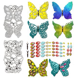 2Pcs 2 Styles Butterfly Carbon Steel Cutting Dies Stencils, for DIY Scrapbooking, Photo Album, Decorative Embossing Paper Card, Stainless Steel Color, 106x174x0.8mm, 1pc/style