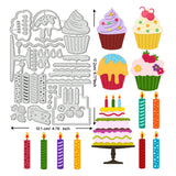 Birthday Cupcake Carbon Steel Cutting Dies Stencils, for DIY Scrapbooking, Photo Album, Decorative Embossing Paper Card, Food, 121x172x0.8mm