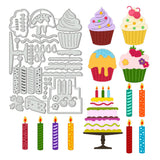 Birthday Cupcake Carbon Steel Cutting Dies Stencils, for DIY Scrapbooking, Photo Album, Decorative Embossing Paper Card, Food, 121x172x0.8mm