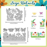 2Pcs 2 Styles Mushroom Carbon Steel Cutting Dies Stencils, for DIY Scrapbooking, Photo Album, Decorative Embossing Paper Card, Butterfly, 109~152x83~90x0.8mm, 1pc/style