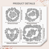 Flower Theme Carbon Steel Cutting Dies Stencils, for DIY Scrapbooking, Photo Album, Decorative Embossing Paper Card, Mixed Shapes, 97~134x92~117x0.8mm, 4pcs/set