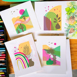 Plants & Sun & Lines Drawing Painting Stencils Sets