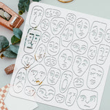 Face Pattern Drawing Painting Stencils