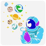 Spaceman Pattern Drawing Painting Stencils