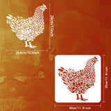 Rooster Pattern Drawing Painting Stencils