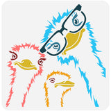 Ostrich Pattern Drawing Painting Stencils