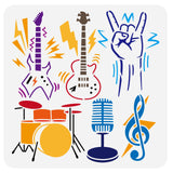 Musical Instruments Pattern Drawing Painting Stencils