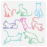 Cat Shape Drawing Painting Stencils